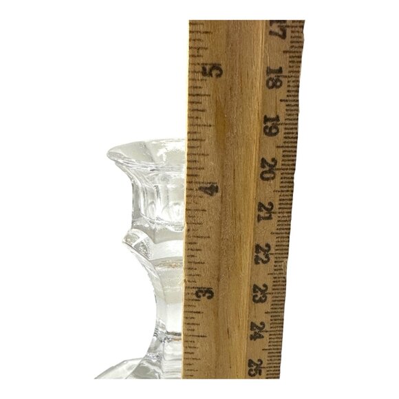 Lead Crystal Candle Holders Set Of 2 Made In USA Elegant Design NOS NWT - Picture 8 of 8